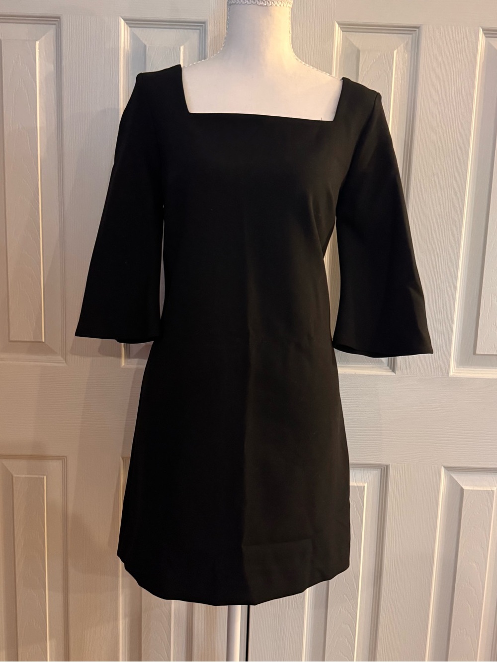 Banana Republic Black Square-Neck Midi Dress